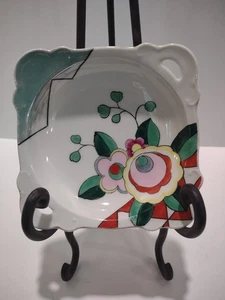 Vintage 6” X 6”Handpainted Candy Dish With Handles Made In Japan - Picture 1 of 10