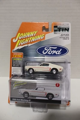2022 JOHNNY LIGHTNING 1968 FORD MUSTANG GT STORAGE TIN VS A REL 3 NO 1 1:64 - Image 1 of 2