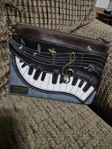 Chala Klavier Musik Umhängetasche Handtasche Tasche Indigo ohne Riemen sauber 8" Breite x 6" Höhe x 0,5" Tiefe - Bild 1 von 8