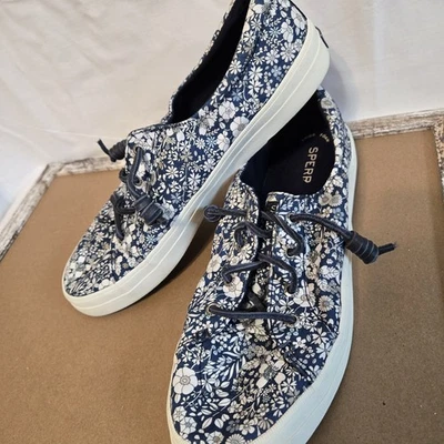 Sperry Topsider floral azul y blanco para dama Foto 1 de 4