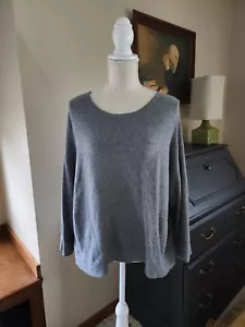 J.Jill Pure Jill Women XS Oversized Relaxed Boxy Gray Sweater Cotton Cashmere - Picture 1 of 8