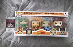 Dragon Ball Z Signed Autographs 4 Androids, 16, 17, 18, 20 (Dr Gero) Funko Pop - Picture 1 of 6