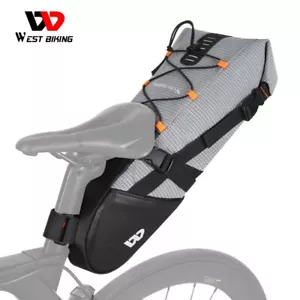 WEST BIKING Waterproof Bicycle Saddle Bag MTB Road Bike Cycling Tail Bag 10L - Picture 1 of 16