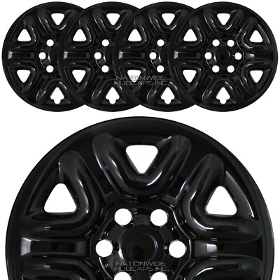Set 4 fit 2022-2025 Toyota Tundra SR 18" Black Wheel Skins Hub Caps Rim Covers - Image 1 of 4