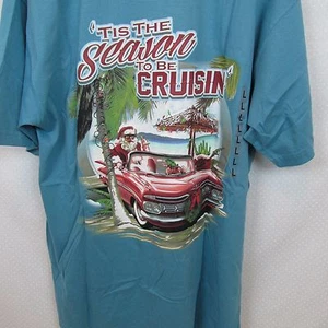 Paradise Shores Men's M T-Shirt Christmas Santa Crusin in a Chevy Tropical Beach - Picture 1 of 6