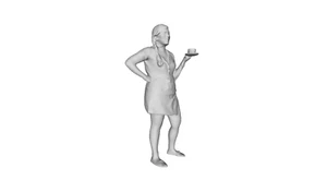 Printle O Femme 2147-Figura donna con tazza e piattino per diorami set treno - Foto 1 di 11
