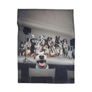 MM Sketch Photobomb Thé Serviette - Discloth - Lin & Coton Excentrique Chiens - Picture 1 of 2