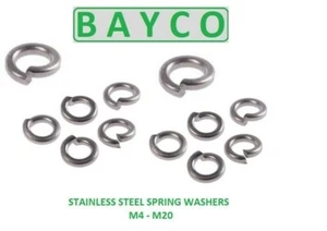 Spring Washers. Metric A2 Stainless Steel Spring washers size M4 - M20. - Picture 1 of 3