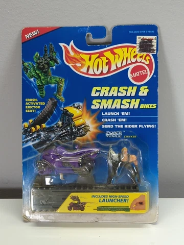 RARE-HOT WHEELS-CRASH & SMASH BIKES CYBER FORCE--STRYKER 1995 Dirty Bad Pack Cover