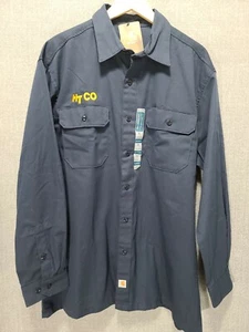 Camisa de manga larga CARHARTT para hombre XL regular TWILL WORK WEAR azul marino B30 - Imagen 1 de 10