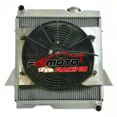 Radiador de aluminio de 5 núcleos + cubierta + ventilador para Triumph TR6 1969-1974 70 / TR250 TR 250 Foto 1 de 4