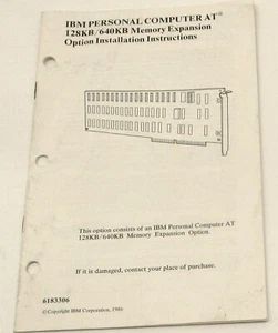 Vintage 1986 IBM brand AT Memory Expansion Manual 6183306 - Zdjęcie 1 z 6