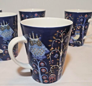 Iittala Taika Midnight Blue Coffee Mugs 13.5Oz. Finland Vitro Porcelain Set of 5 - Picture 1 of 7