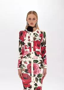 BLUGIRL BLUMARINE MAGLIA CARDIGAN IN VISCOSA A ROSE 500343 (RF3034) A/I23 - Foto 1 di 5