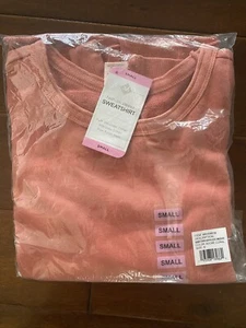 NEW Members Mark Fashion Sleeve Sweatshirt Coral Size S - Picture 1 of 5