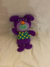 2010 Fisher Price Sing a Ma Jig Purple w light blue Mouth polka dot shirt  9'