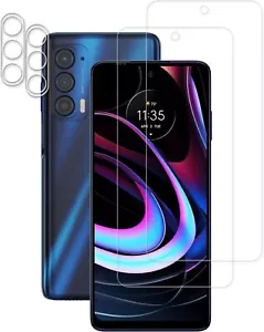 2+2- Tempered Glass for Motorola Edge (2021) Screen Protector w/ Lens Cover - Picture 1 of 9
