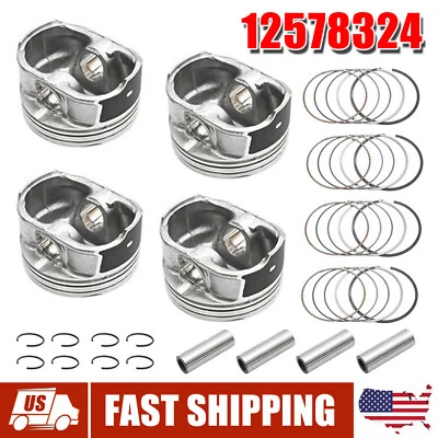4pcs Pistons & Rings Kit 12578324 For 10-17 Chevy Equinox GMC Terrain Buick 2.4L - Изображение 1 из 4
