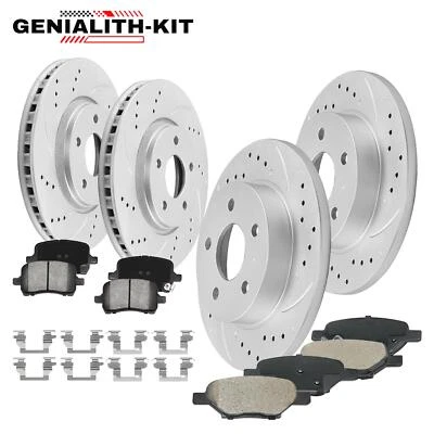 Front & Rear Brake Rotors Brake Pads for Pontiac G5 G6 Pursuit Malibu HHR Cobalt - Imagem 1 de 4