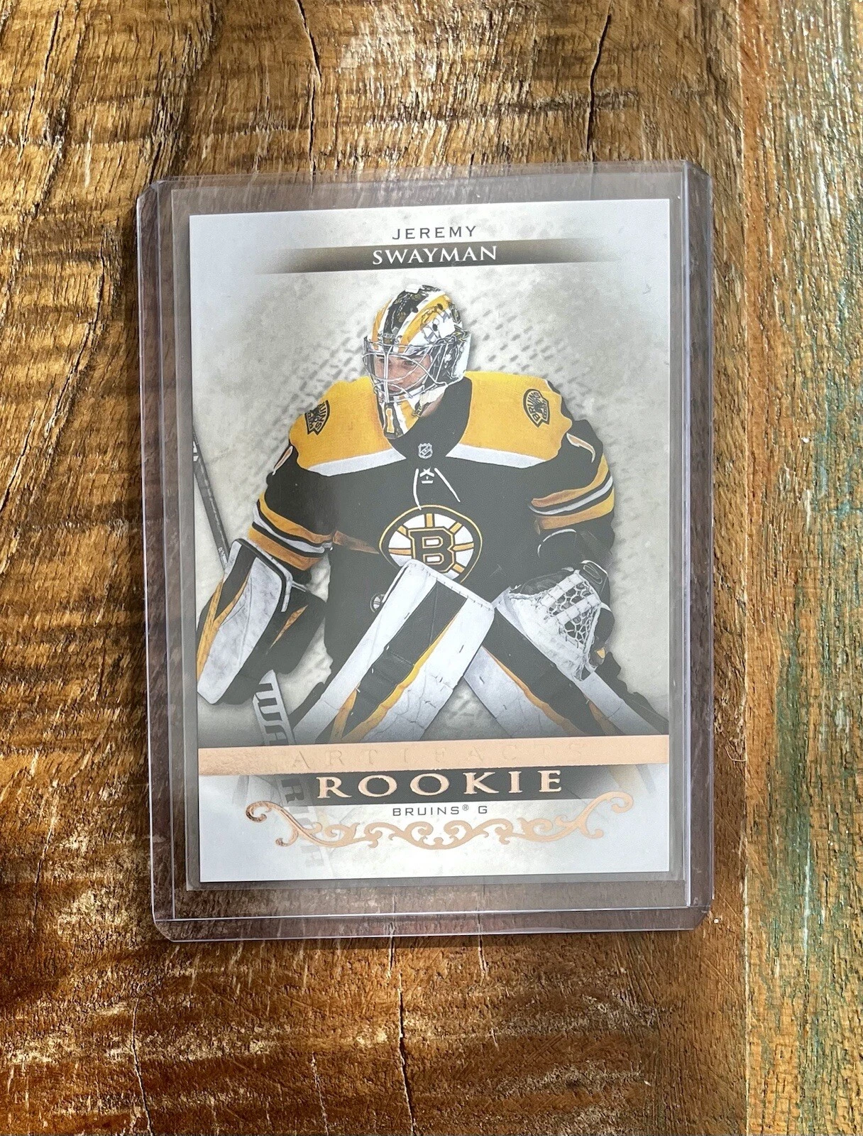 2021-22 Upper Deck Artifacts Rookies Rose Gold Jeremy Swayman #163 Rookie RC