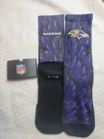 NWT Baltimore Ravens Rock 'Em Socks - large extra large purple Cover