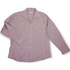 Calvin Klein purple Shirt Mens 44 92 XL check cotton slim fit button Up Vintage