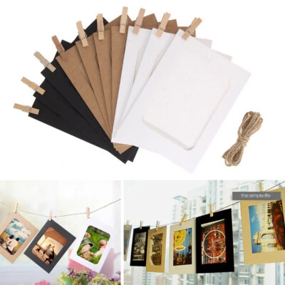 10PCS DIY Mini Photo Hanging String Clips Album Frame Paper Picture Wall Home↟ - Image 1 of 4