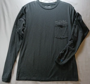Salt Life Live Salty Men's grey long sleeve silky shirt Small - Picture 1 of 16