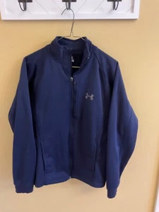 Veste zippée intégrale homme Under Armour taille S col faux poches bleu marine - Photo 1/4