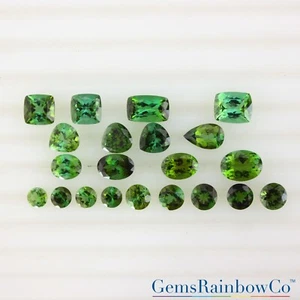 Piedras preciosas naturales sueltas facetadas de turmalina verde en múltiples formas y tamaños, - Imagen 1 de 22