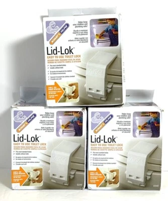 Paquete de 3 Bloqueo de Tapa de Inodoro Tapa Ayudante de Mamá-Lok Fácil de Usar Bloqueo de Asiento de Inodoro Foto 1 de 2