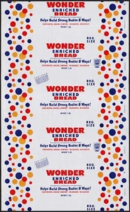 Vintage bread wrapper WONDER REG SIZE dated 1948 Milwaukee Wisconsin unused - Picture 1 of 2