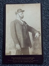 1888 Cabinet Card Photo BARNEY BALDWIN Broken Neck Wonder freak sideshow RARE