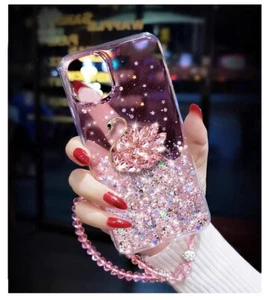 Für iPhone 7/8 X/XS XR 11 12 13 14 Case Hülle Schutzhülle Cover Schwan Strass - Picture 1 of 4