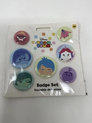 Disney Store Pixar Inside Out Tsum Tsum Badge Button / Badge Set 7 Buttons New - Image 1 of 4