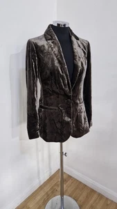 Giacca Anthropologie velluto schiacciato UK 6 marrone talpa Ett twa blazer foderato - Foto 1 di 10