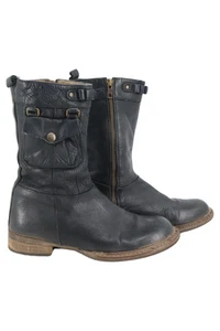 Stivali donna RAS in pelle numero 37 neri vintage fibbie zip tempo libero - Foto 1 di 4