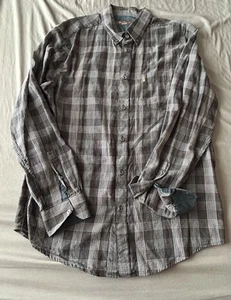 Ben Sherman Men’s Shirt Size Large Gray Striped Button Up Long Sleeve Casual - Picture 1 of 5