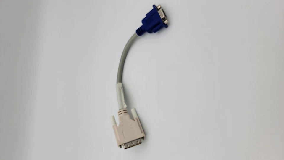 9 inch Dual Link DVI-I (24+5 pin) Male to VGA Female Cable Adapter White/Blue - Image 1 of 4