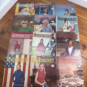 Workbasket Magazine Lot 12 Craft Crochet Knit Ideas Retro Patterns 1976 USA - Picture 1 of 7
