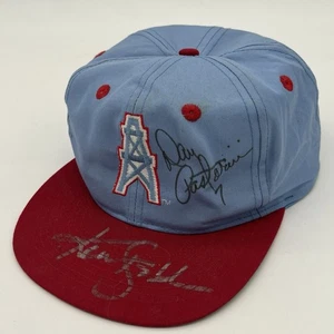 Vtg Houston Oilers Hat Signed Ken "The Snake" Stabler & Dan Pastorini |Fast Ship - Picture 1 of 9