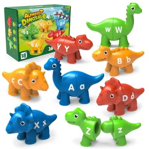 26PCS Dinosaur Alphabet Learning Toys - Uppercase & Lowercase, Preschool Acti... - Picture 1 of 7