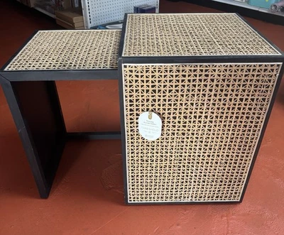 Nesting Accent Table Black/Natural (FA) - Threshold Open Box - Image 1 of 4