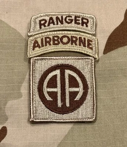 US Army 82nd Airborne Division Patch/Ranger Tab w/ Hook DCU Subdued Desert - Picture 1 of 2