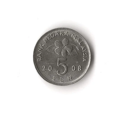 2008 Malaysia - 5 Sen - 456 - Copper Nickel - 1.41g - Image 1 of 2