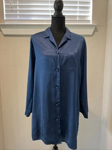 Victoria's Secret Schlafshirt Nachthemd mit Knopfleiste Pyjama Knopfleiste Gr. S blau - Bild 1 von 12