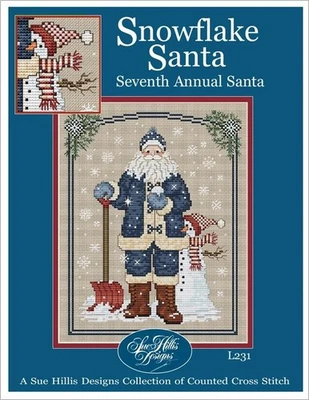 Snowflake Santa Counted Cross Stitch Pattern by Sue Hillis L231 - Image 1 of 2