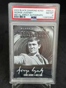 PSA 8 2024 Upper Deck Black Diamond George Lazenby James Bond Auto Metal Array - Picture 1 of 3