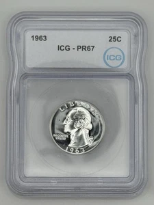 Cuarto de dólar Washington 1963 prueba ICG PR67 - Imagen 1 de 2