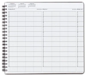 TIME67 TimeScan 4 Column Wirebound Book 15 Minute Spacing 8am-7pm - Picture 1 of 1